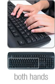 Using the Half-QWERTY Keyboard with both hands